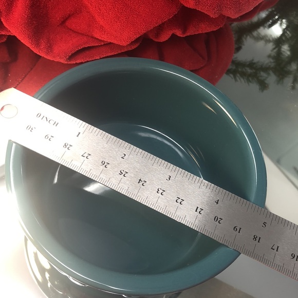 COPY - Pet bowl ceramic with paws all around outside of bowl teal color - Picture 5 of 6